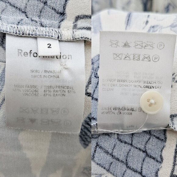 Reformation Gavin Blue White Portugal Printed Open Back Cap Sleeve Midi Dress - Picture 11 of 16